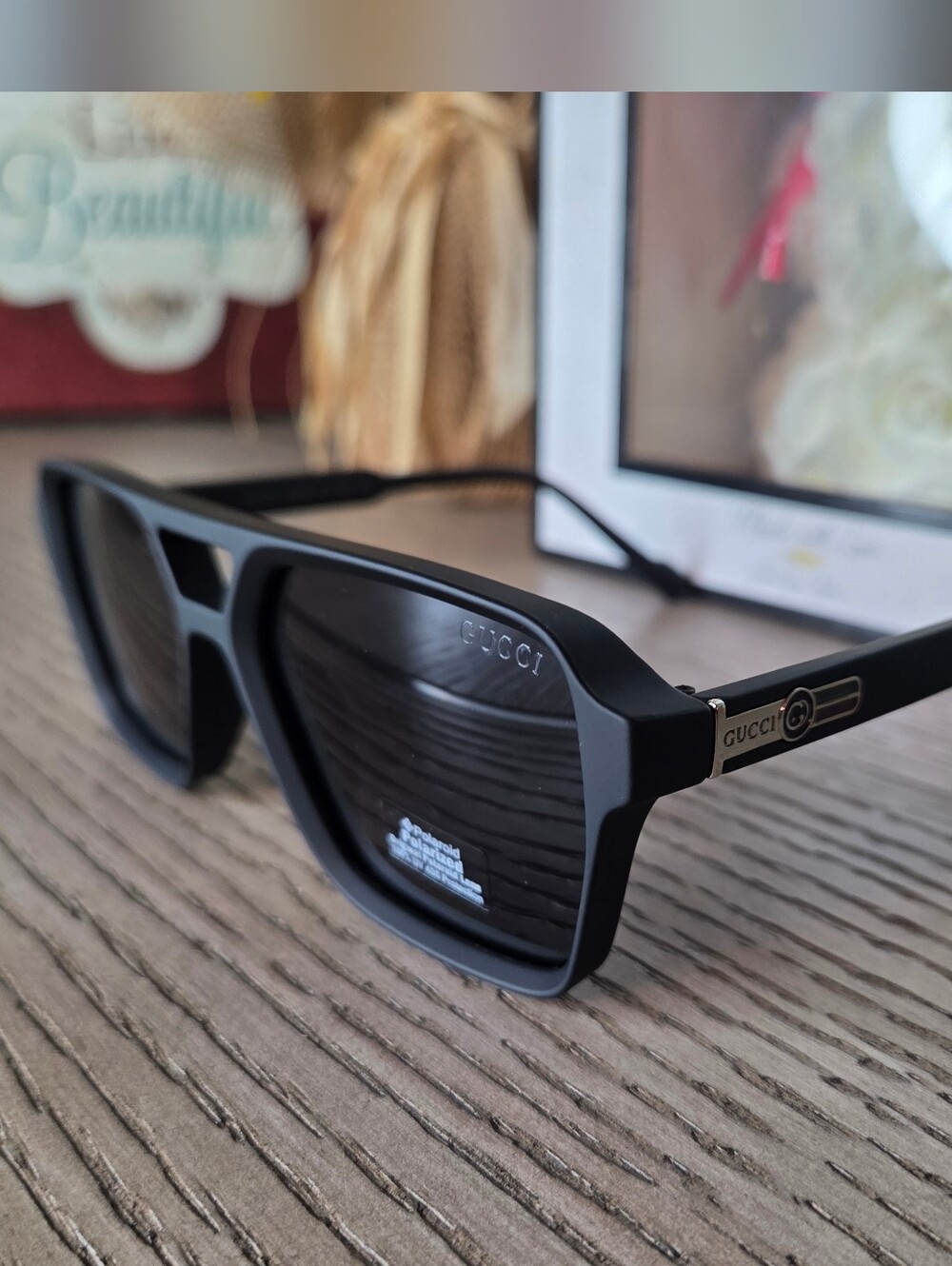 Gucci Men’s UNISEX Black Matte Sunglasses - Designer Polarized Lenses